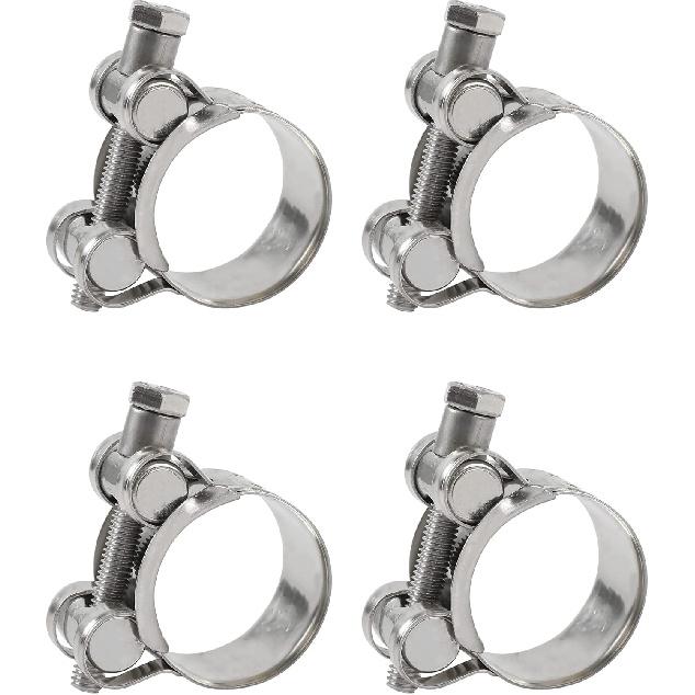 4 Pack 3/4 Inch T-Bolt Hose Clamps Working Range 17mm-19mm for 3/4 Inch Hose ID, Heavy Duty Hose Clamps Stainless Steel, Pack of 4
