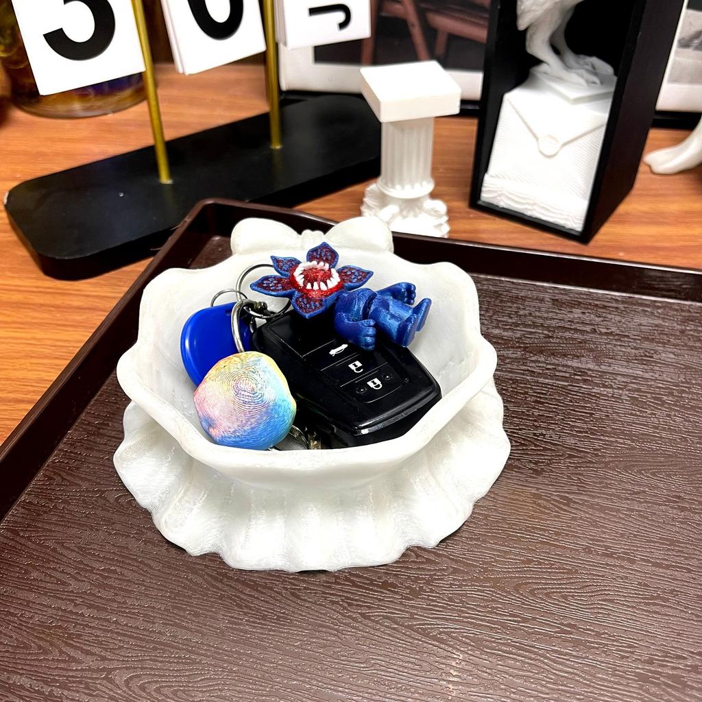 Cute Bowknot Shaped Jewelry Organizer Home Desktop Storage Tray Decor Display Holder for Ring Earrings Living Room Bedroom Decor