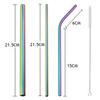 Metal 304 Stainless Steel Straw Straight Bent Drinking Straw Colorful Reusable Straw Set With Case Cleaning Brush Bar Accessory 5