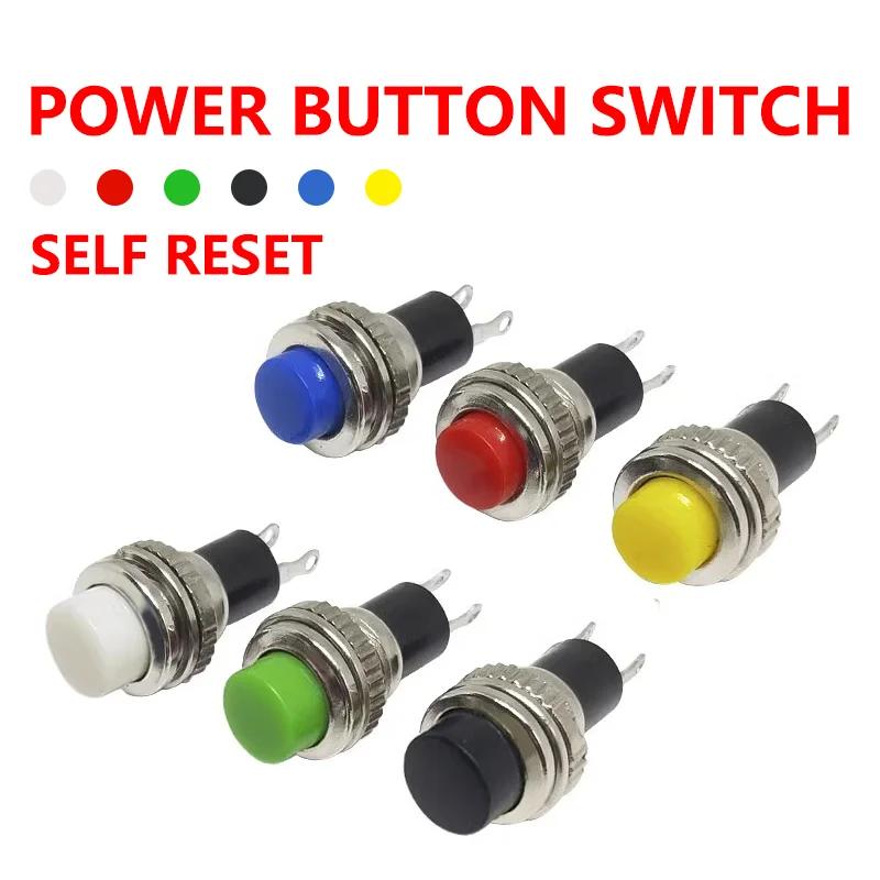 5/20/100PCS 10mm DS316 OFF-(ON) Momentary 0.5A 250VAC Panel Mount Push Button Switches DS-316 Black/Green/Yellow/Blue/White/Red