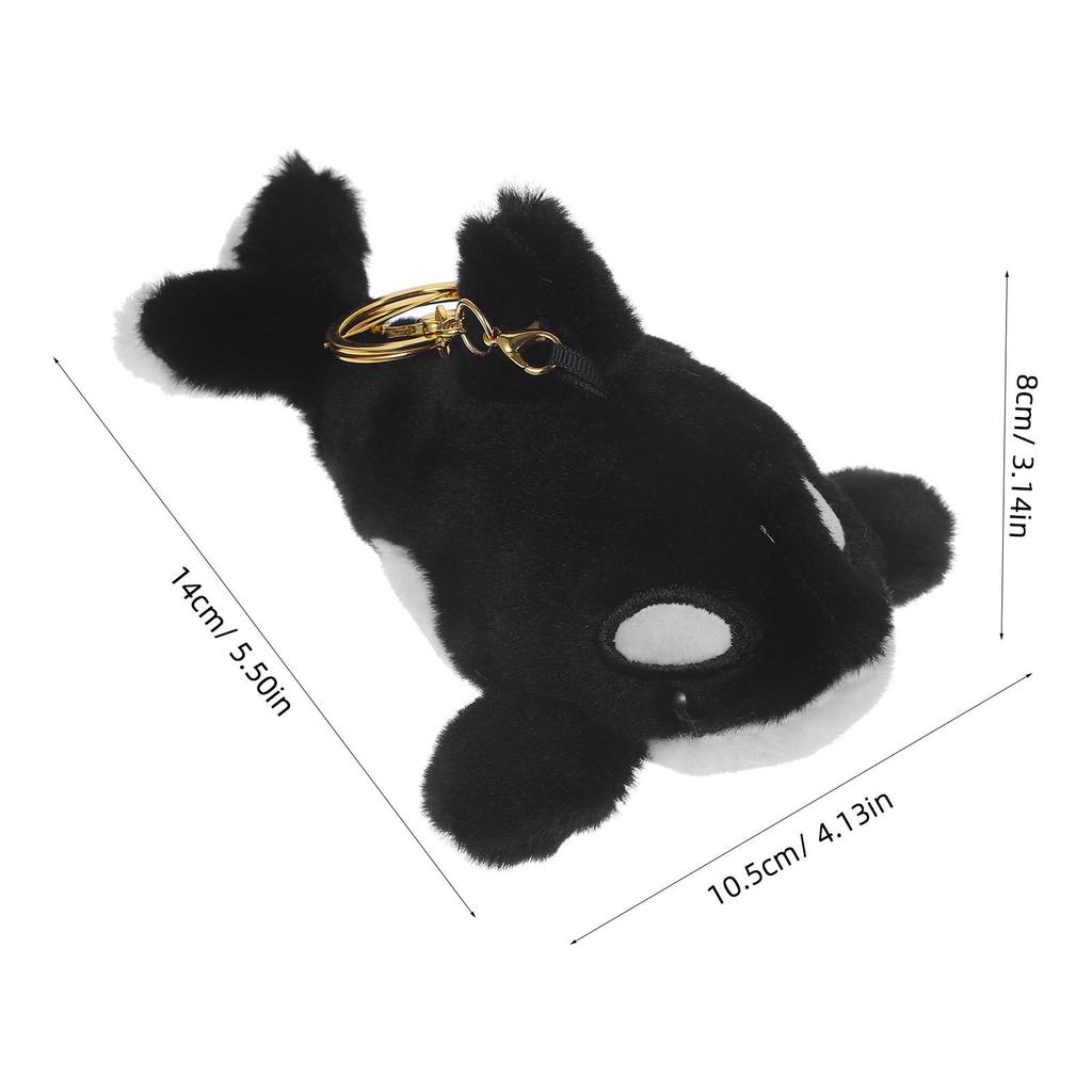 Hohopeti 2-Piece Killer Whale Keychain Plush Charm, Backpack Keychain for Wallet, Bag, or Key Decoration, Animal Purse, Shark, Whale Keychain, Whale