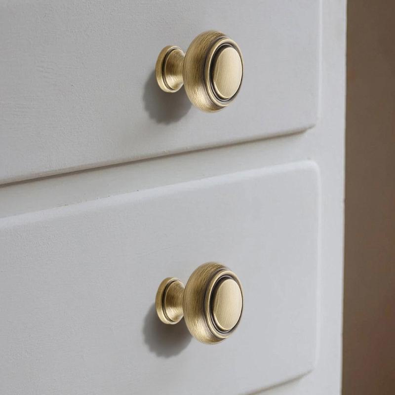 Ergonomic Solid Brass Drawer Pulls Easy Installation Antique Cabinets Handle Upgrades for French Door Dressers Cupboards