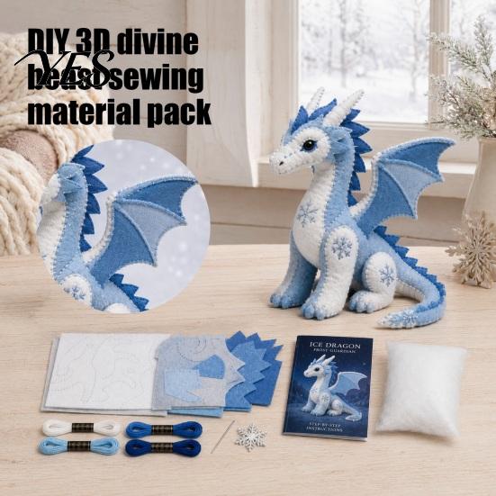 Easy Sewing Project for Beginners Arctic Animals DIY Patchwork Kit Beginners, Winter Guardians Animal Kit, 3D Beginner Stuffed Mythical Creature Craft