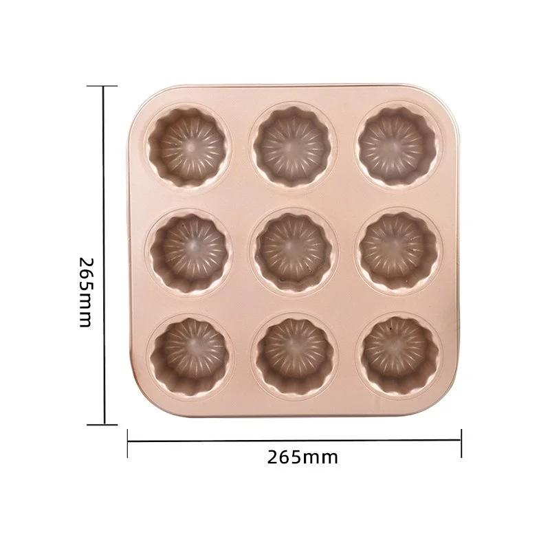 6/9/12 Holes Cake Mould Carbon Steel Bakeware Mini Cake Pan Cannelés Muffin Cupcake Molds Dessert Baking Tool Home Kitchen Cook