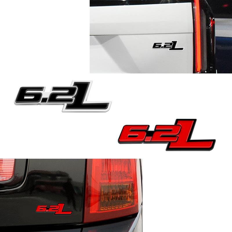 1Pcs 3D Metal 6.2 L 6.2L Logo Car Fender Emblem Side Rear Trunk Tail Badge Sticker For F150 Chevrolet C7 Camaro 6.2L Accessories