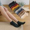 Women's Summer New Style Draw A Solid Color Breathable Cotton Boat Socks