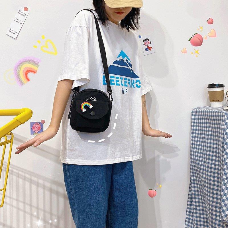 Cute Small Bag New Trendy and Popular Versatile Canvas Messenger Bag Casual Shoulder Small Square Bag