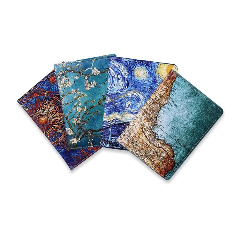 Starry Sky Passport Cover Fashion Women Men Pu Leather Travel Wallet Landscape Passport Holder High Quatity Case for Passports