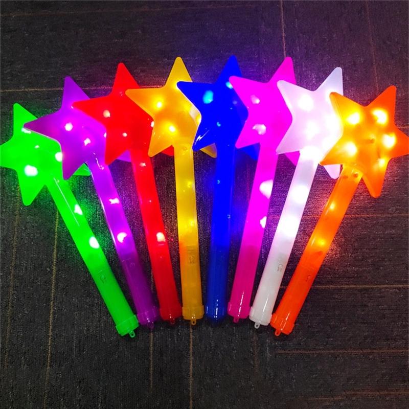 Varinha de Fada Brilhante Estrela de Cinco Pontas Varinha Atacado para Crianças Adultos Brincadeira ao Ar Livre de Verão Festa Suprimento Mercado de Pulgas 10PCS