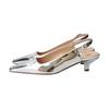 Fabio Rusconi Women's Slim Square Toe Back Band Pumps, Silver, Size 22.5cm, F41304