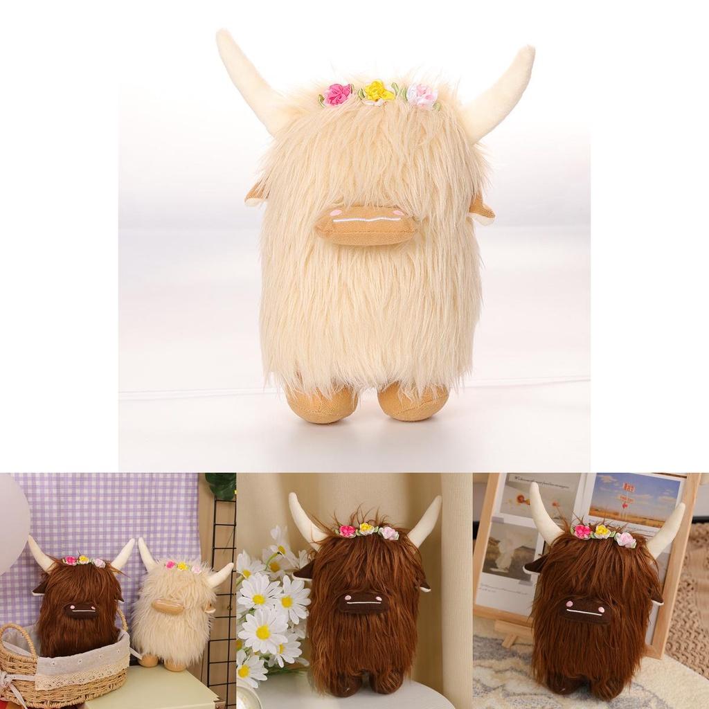 Highland Cow Plush Toy For Home Decor And Play Scottish Cattle Stuffed Animal