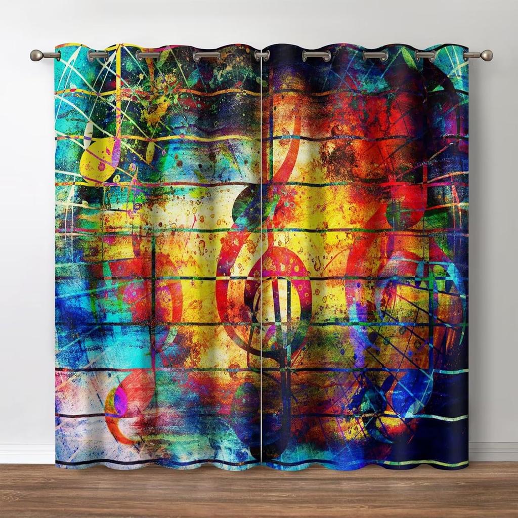 Blumige Verdunkelungsvorhänge, Boho Bunter Blumendruck Dekor für Zuhause Schlafzimmer Wohnzimmer Ösenfenster Verdunkelungsvorhänge