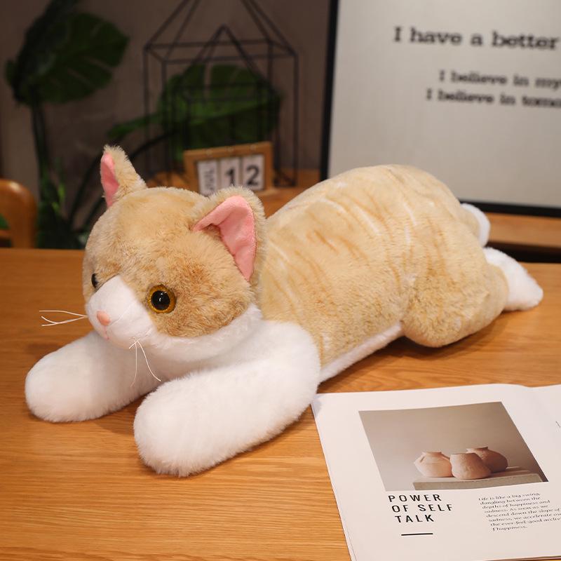 Cartoon Cat Pillow Plush: Large Meowing Sleep Companion for Kids