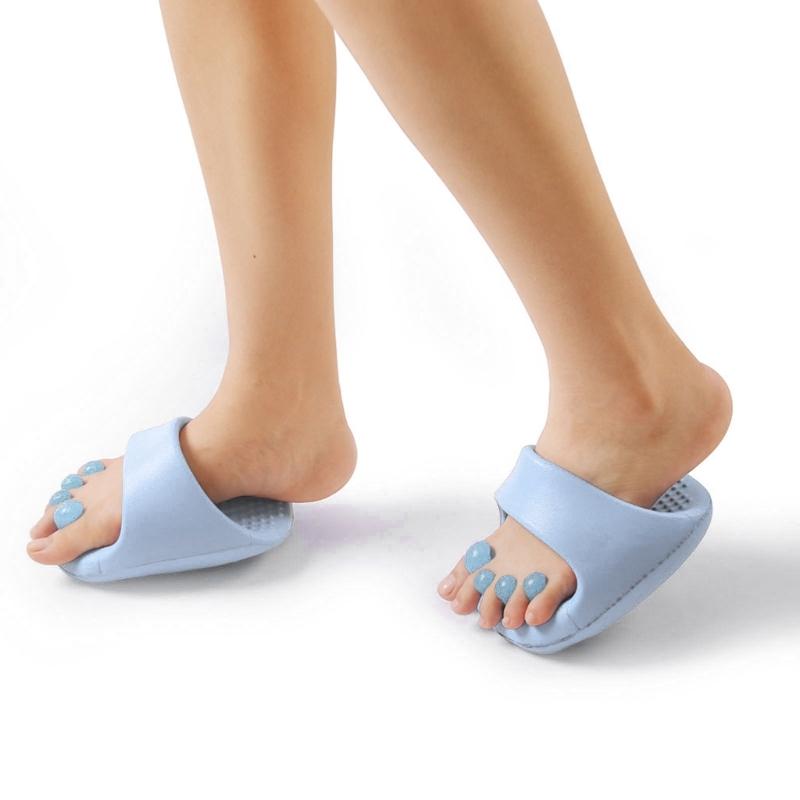 Foot Massage Slippers Sandals With Silicone Toe Prongs Reflexology Slippers Half Foot Shoe For Elderly Balance Stability