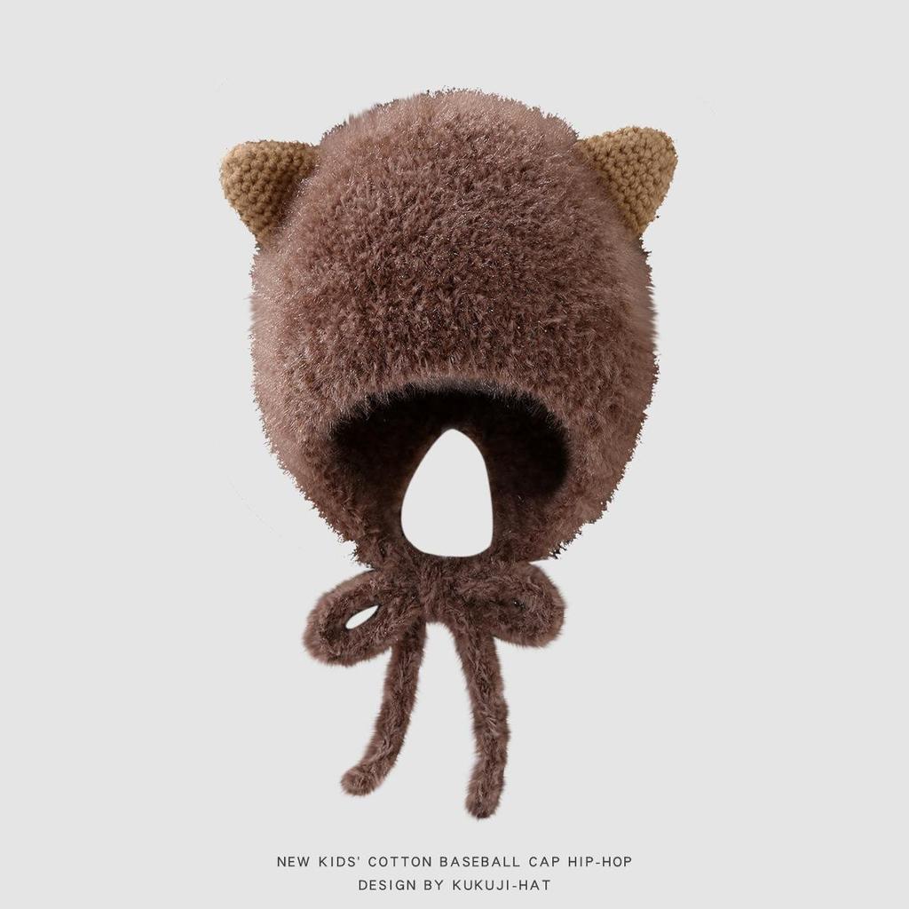 Unisex Baby Plush Ear Protection Hat - Warm, Windproof Autumn/Winter Pullover