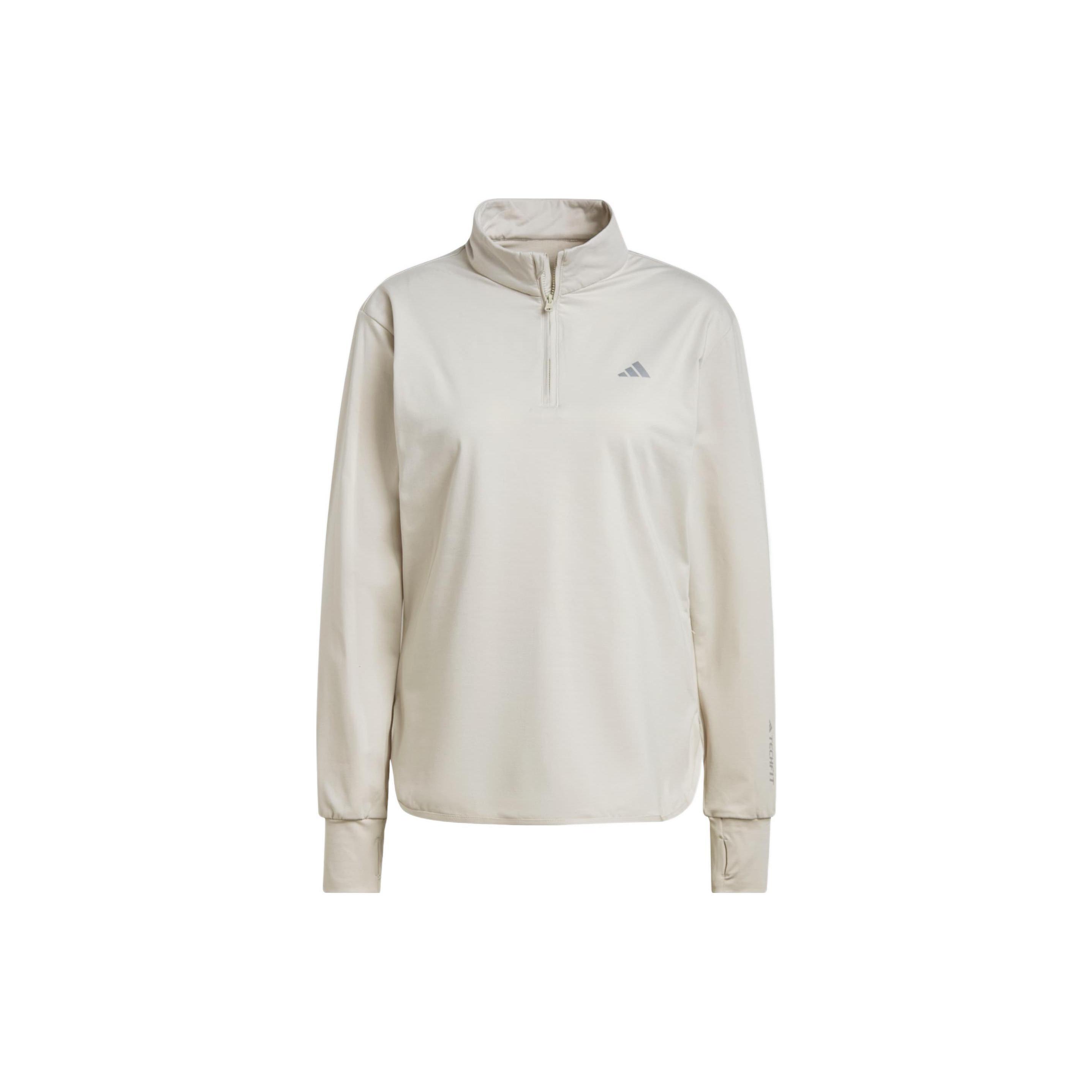 (WMNS) adidas Techfit AEROREADY Warm Quarter-Zip Training Top Beige Women s HI3368 XS