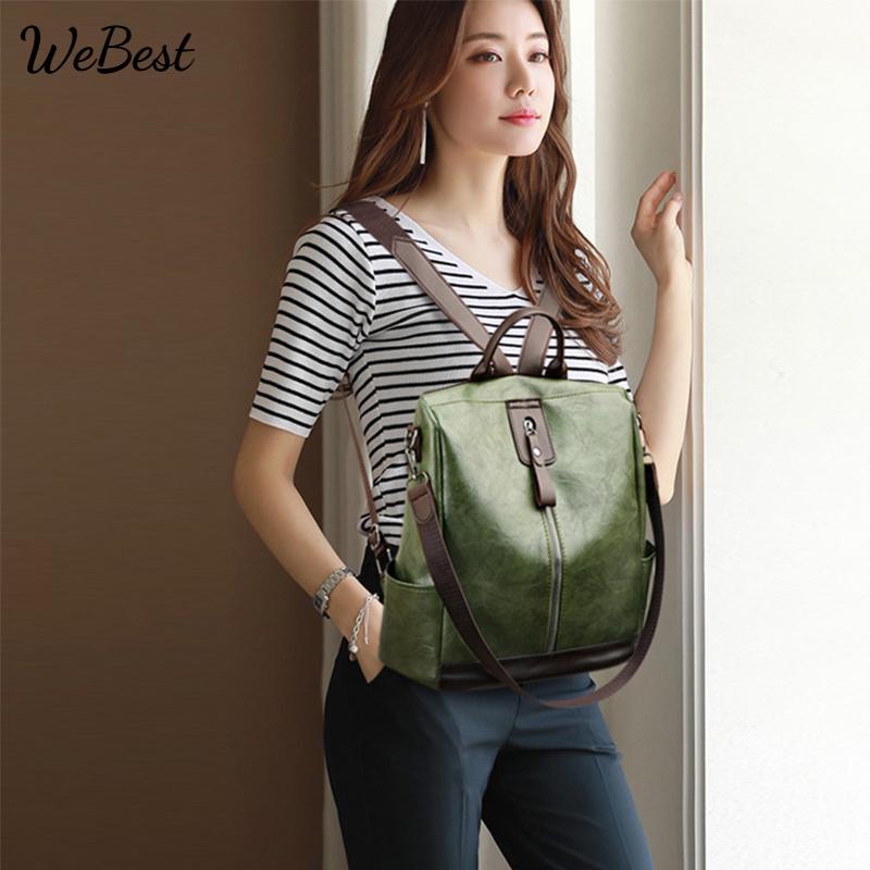 

Модні протиугінні жіночі рюкзаки, відомий бренд, високоякісний туристичний рюкзак із штучної шкіри, жіночі сумки на плечі великої місткості 31x15x29cm коричневий