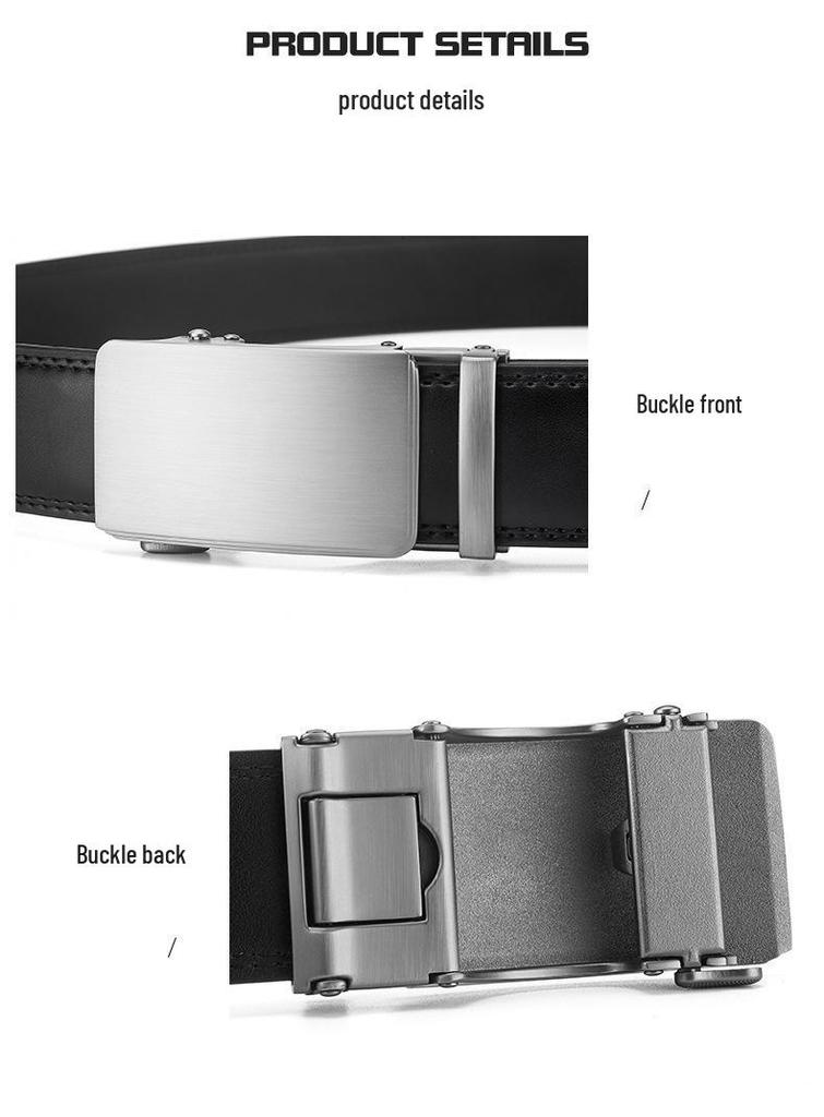 Men's Genuine Leather Automatic Buckle Belt - Business Casual Versatile Design