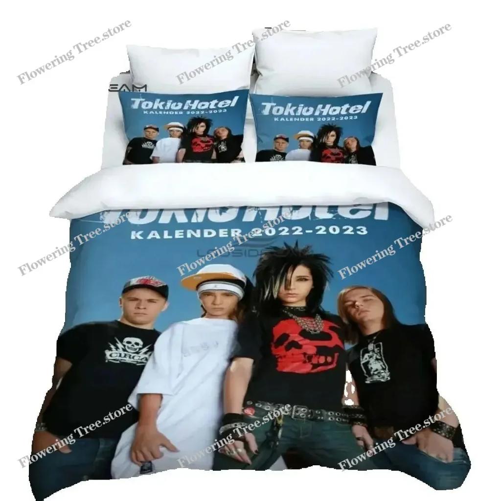 Rock band Duvet Cover Set HD Comforter Cover Tokio Hotel band printed Bedding Set for Kids Bedding Sets Bedclothes Bedroom Decor