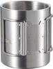 CAPTAIN STAG Outdoor-Becher, Becher, Trinkglas, 350 ml, doppelter Edelstahl, hohl, doppelte Struktur, Klappgriff, Edelstahl, NEU Freedom UH-2019