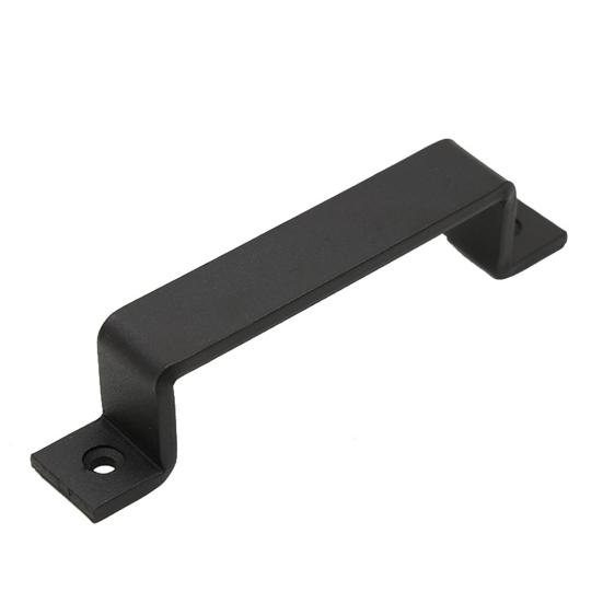 Χερούλι Συρόμενης Πόρτας Διπλών Τρυπών με Βίδες Ισχυρή Φορτίο Αντοχής Μαύρο Ματ Μεταλλικό Υλικό Βαρέως Τύπου Ξύλινη Πόρτα Πύλης Πόμολο Έλξης Σπίτι