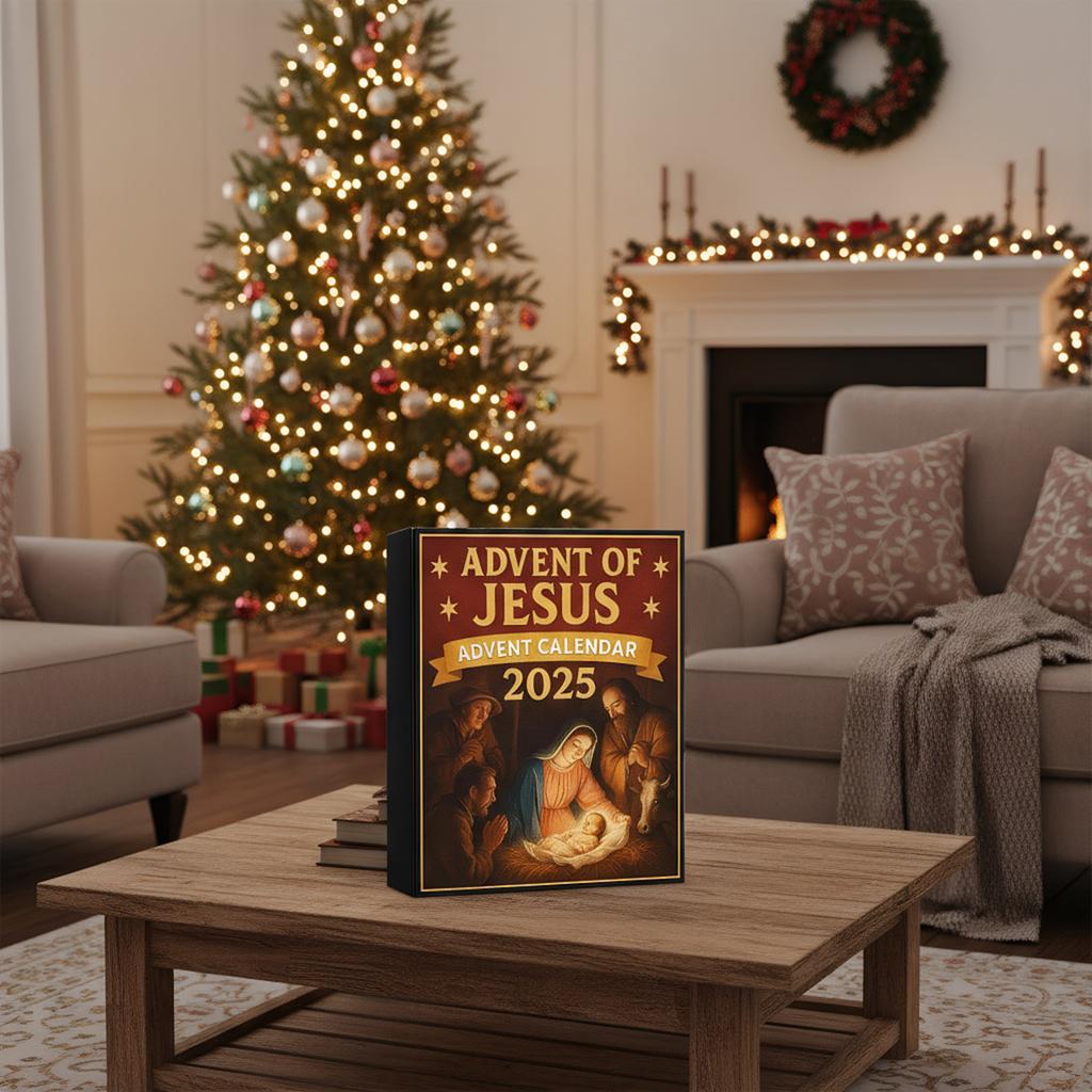Julnedräkningskalender med Jesus med 24 2D Akrylpynt Kristet Adventskalender Gåvor för Barn Pojkar Flickor Småbarn