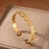 Bracelet Patchwork Circulaire Motif Sculpté Couleur Or, Convient comme Accessoires de Fête et Bijoux pour Femmes