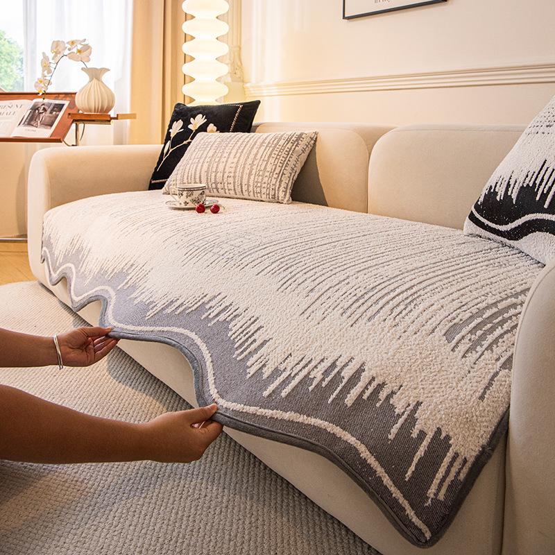 Living Room Sofa Cushion Universal In All Seasons, Simple Holiday Chenier Sofa Cover Blanket Backrest Armrest Towel Autumn And Winter