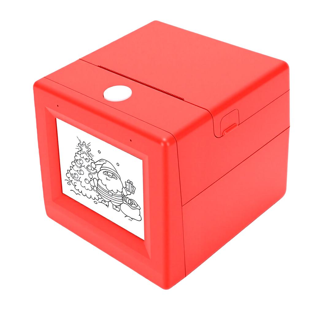 KI-Stimmen-Aufkleberdrucker 2,8 Zoll Bildschirm Sprachaktivierter Thermodrucker mit Farbstiften und Druckpapier für das Studium