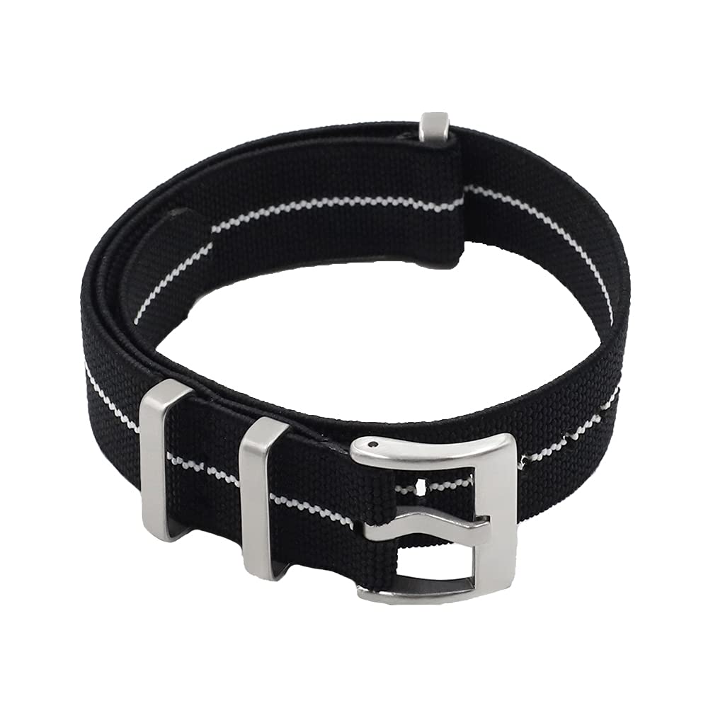 

Men s French Military Parachute Bag Nylon Watch Strap with Elastic Band, 18mm, 20mm, 22mm, Green