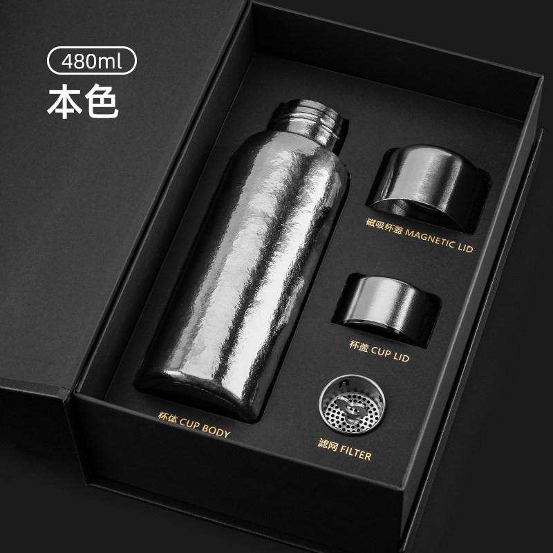 Pure Titanium Insulated Travel Mug With Tea Infuser Men Women Office Outdoor 480ml Vacuum Flask Gift Box