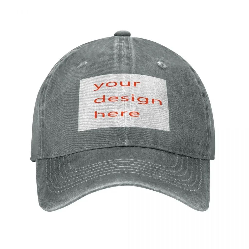 Customized Your OWN Design Baseball Caps Fashion Distressed Washed DIY Photo or Logo Picture Men Women Outdoor Golf Caps Hat