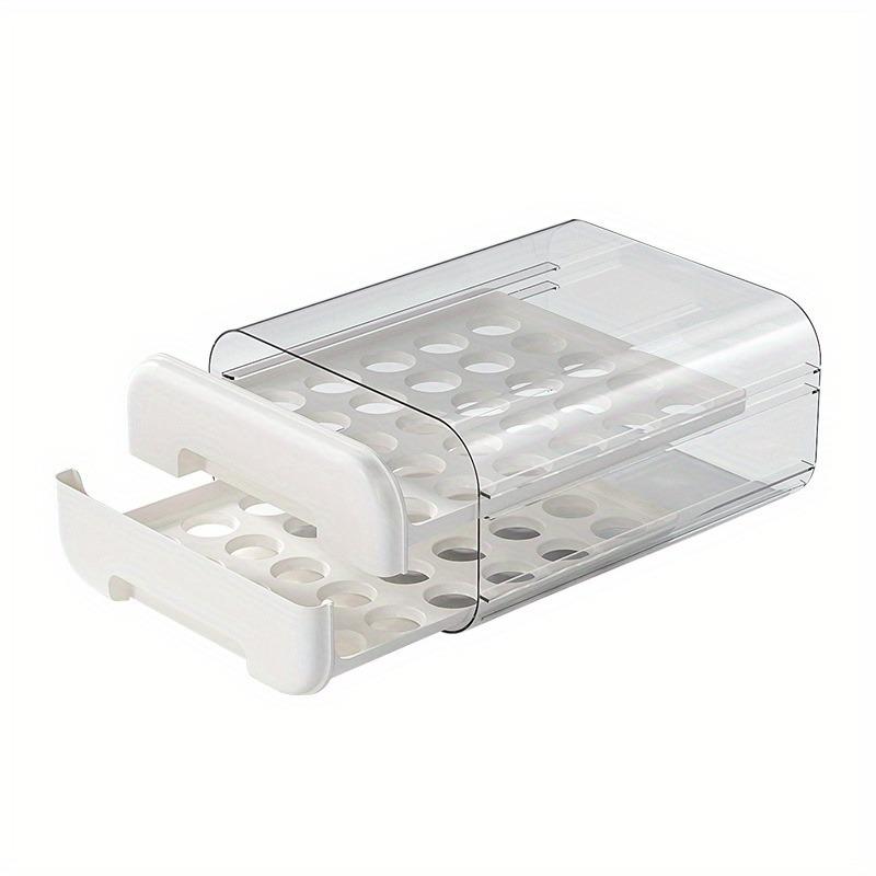 Refrigerator Egg Storage Box, Multi-Layer Sliding Drawer Egg Container, Dust-Proof Secure Organizer for Fridge, Large Capacity белый