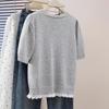 Women's Sequin 3D Floral Knitted T-shirt