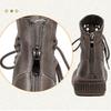 Johnature Atmungsaktive ausgehöhlte Sommerstiefel Echtledersandalen Retro Vielseitige Damenschuhe
