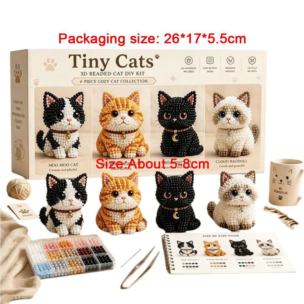 Animal Shape 3D Beaded Animal Kit Cute Design DIY Bead Craft Kit For Adults & Kids