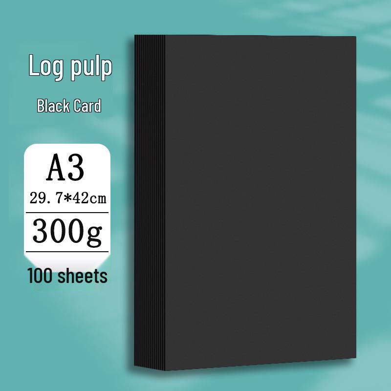 Thickened Black Cardstock Art Paper for Crafts and Drawing - Eighth Size