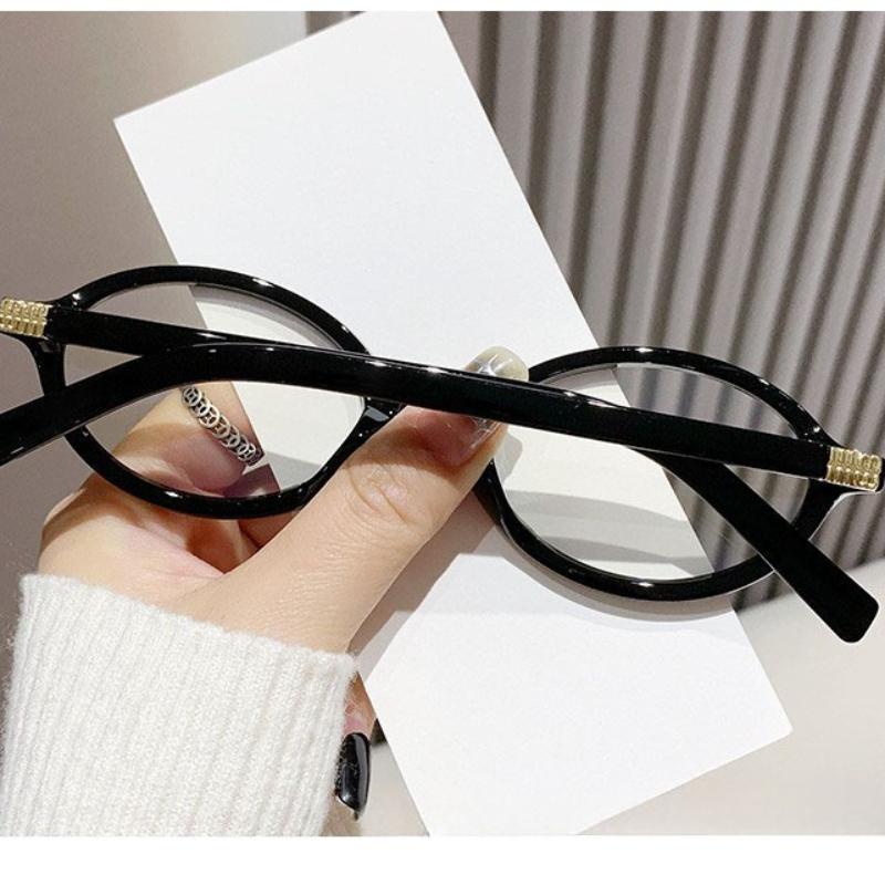 Retro Oval Small Frame Myopia Glasses Bookworm Women's Anti Blue Light Glasses Optical  Decorative Eyeglasses 0 TO -4.0
