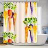 Colorful Carrot Shower Curtain Watercolor Vegetables Bath Mat Decor for Bathroom Orange Purple Yellow White Green Blue Red Fabri