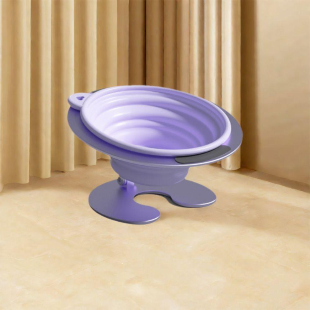 

Adjustable Pet High Foot Bowl Creative Pet Drinking Feeder Cat Bowl with Rack Neck Protection фіолетовий