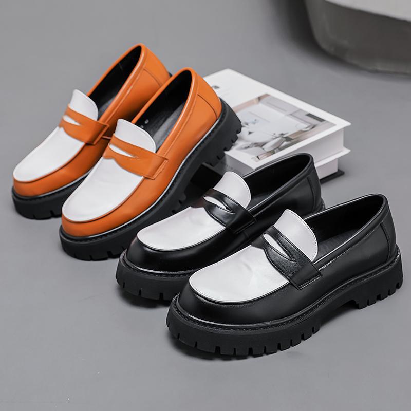 Four Seasons Trend British Style Thick-soled Heightening Shoes Men's One-Pedal Lazy Shoes Low-Top Foot Loafers Large Size