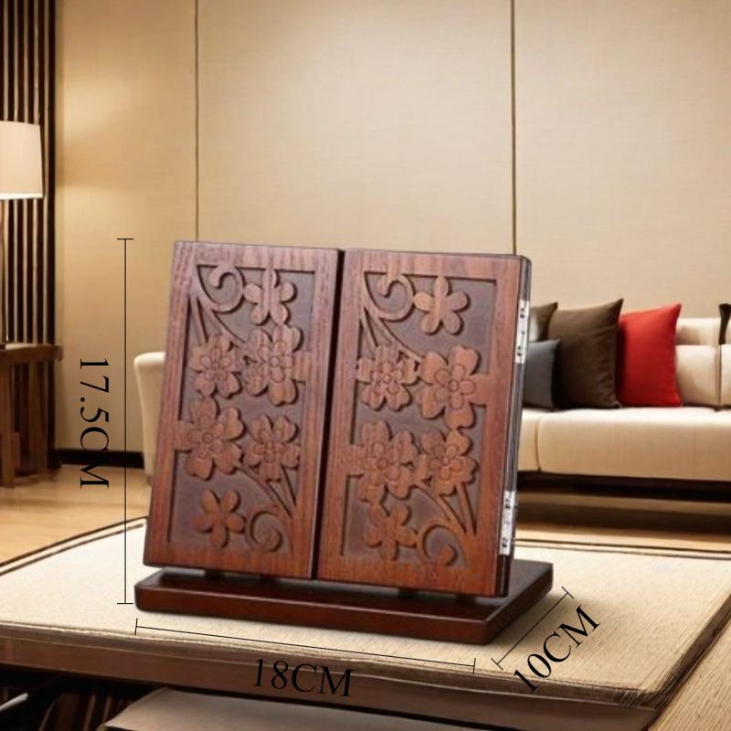 

Wood Folding Mirror Modern Art Elegant Mirrors Luxury Aesthetic Decorative Mirrors Home Room Bathroom Table Decoration Mirror