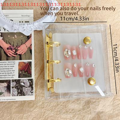 DIY Nail Art Piece Storage Book Manicure Tips Display Album Card Clip Board Simple Exhibition Collector