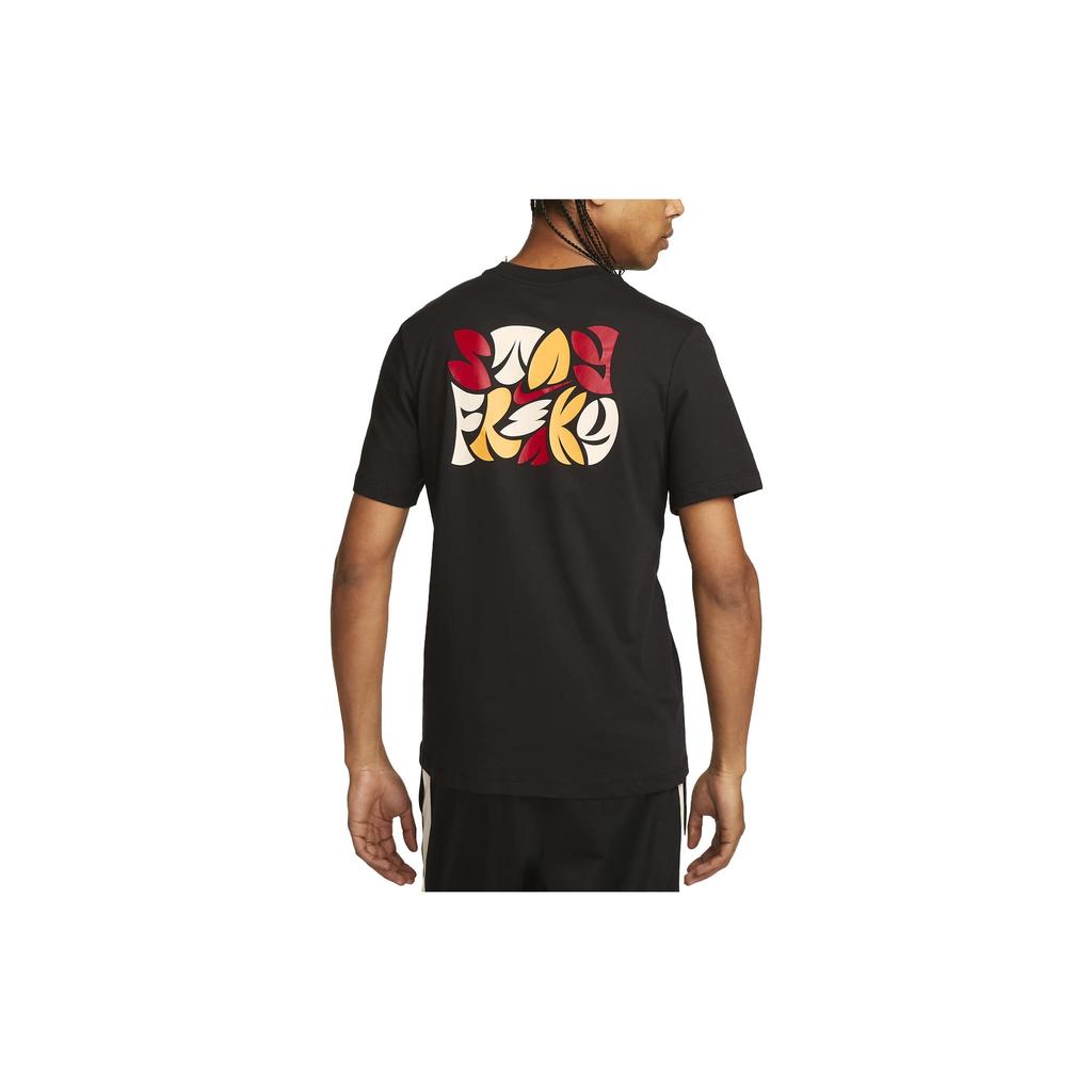 Nike Giannis Logo Graphic Print Crew Neck T-Shirt Men Tops Black FJ2316-010