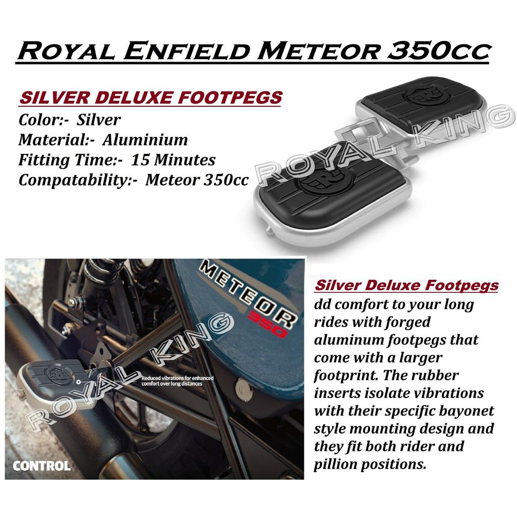 Royal Enfield " ZESTAW PODNÓŻKÓW DELUXE SREBRNY, KIEROWCY " Do METEOR 350