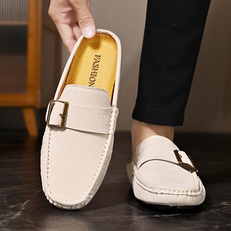 Men’s Moccasins Driving Shoes Summer Slippers Backless Clogs Wide Flats Casual Shoes Plus Size Sandals Over Sized
