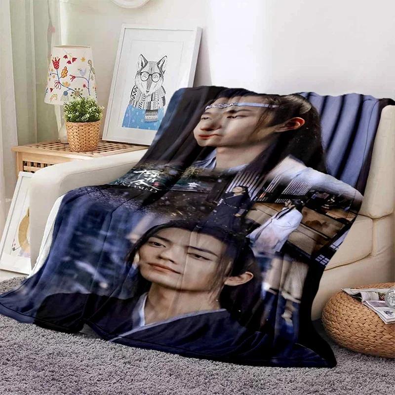 Drama De Ongetemde Xiao Zhan Wang Yi Bo Zachte Gooi Deken Gooi Deken Zachte Cartoon Gedrukt Sprei Sprei Sofa Gift
