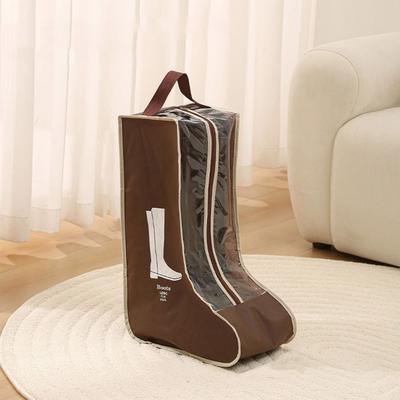 Portable Non-Woven Tall Boot Bag Reusable Visible Shoe Storage Bag with Handle Waterproof Boots Protector Pouch Underbed