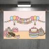 Happy birthday P-PusheenS Flag Custom Flags Wall Hanging Tapestry Outdoor Decorative flag Background Blanket