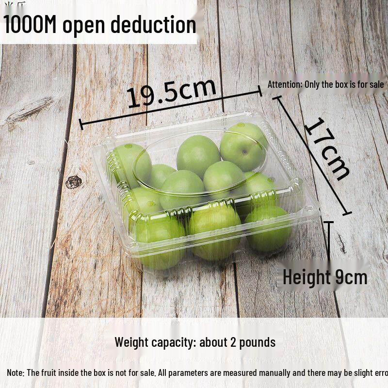 Disposable Transparent Rectangular Fruit Salad Box with Lid for Freshness Preservation